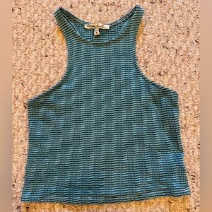 *3 for $9* Express Teal Striped Cropped Tank